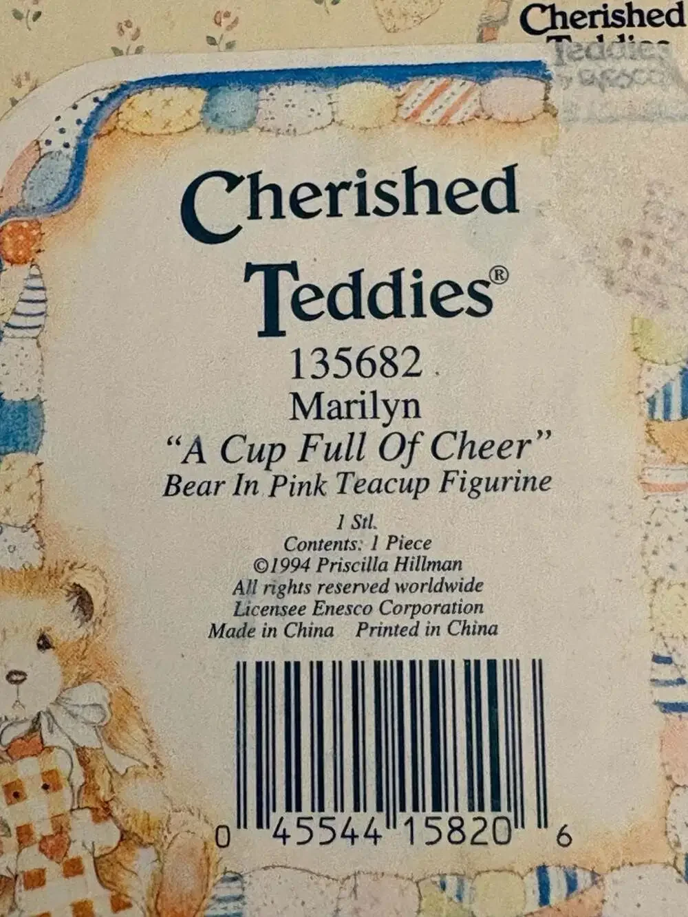 Cherished Teddies Marilyn A Cup Full Of Cheer
